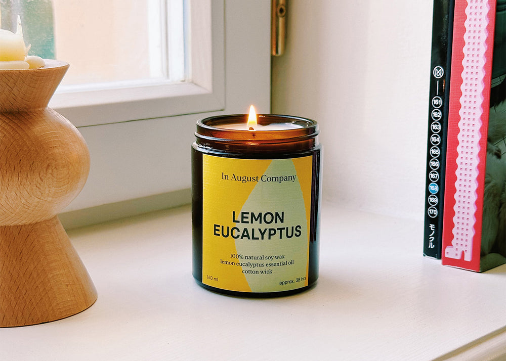 Lemon Eucalyptus Soy Candle by In August Company