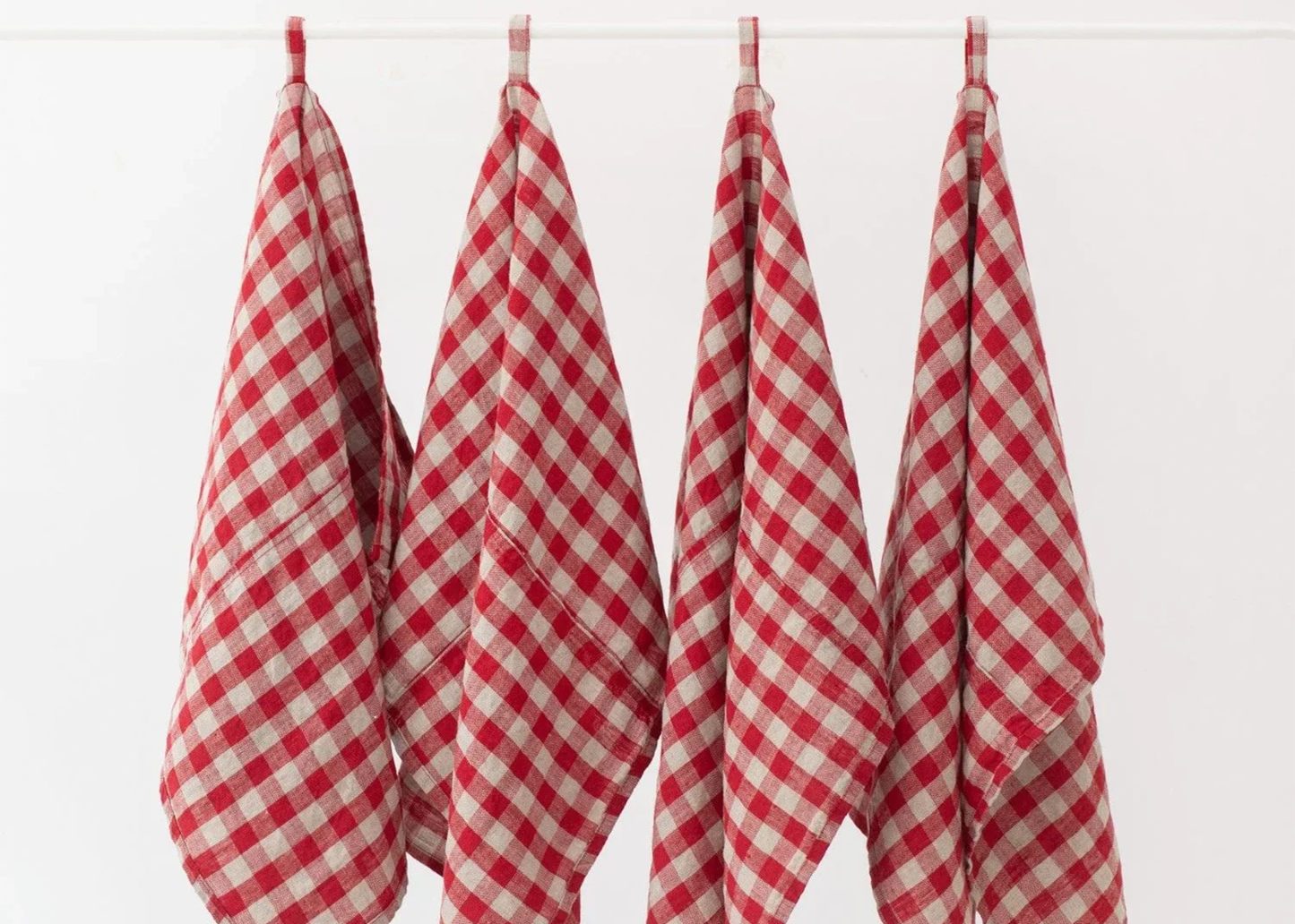 Linen Kitchen Towel - Red Gingham