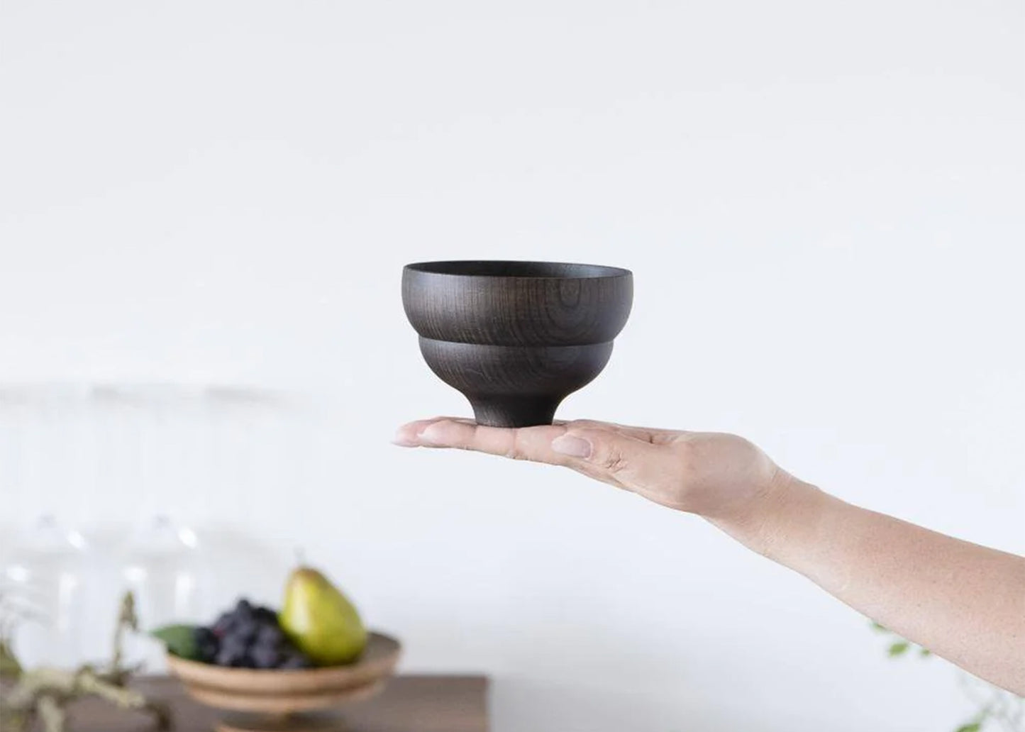 Tsumugi Wooden Bowl - Mokko, Black