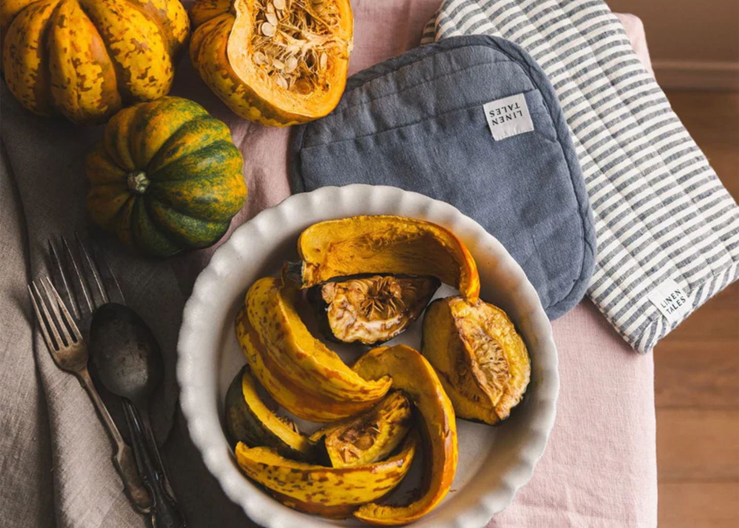 Linen Pot Holder Blue Fog