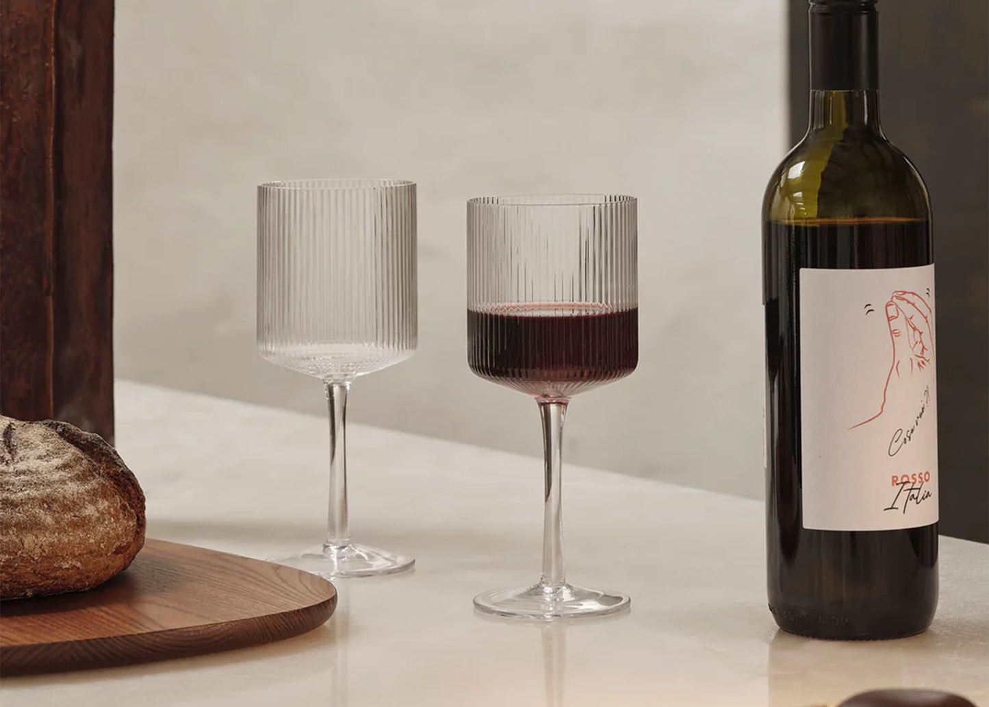 Ripple Red Wine Glasses - Clear