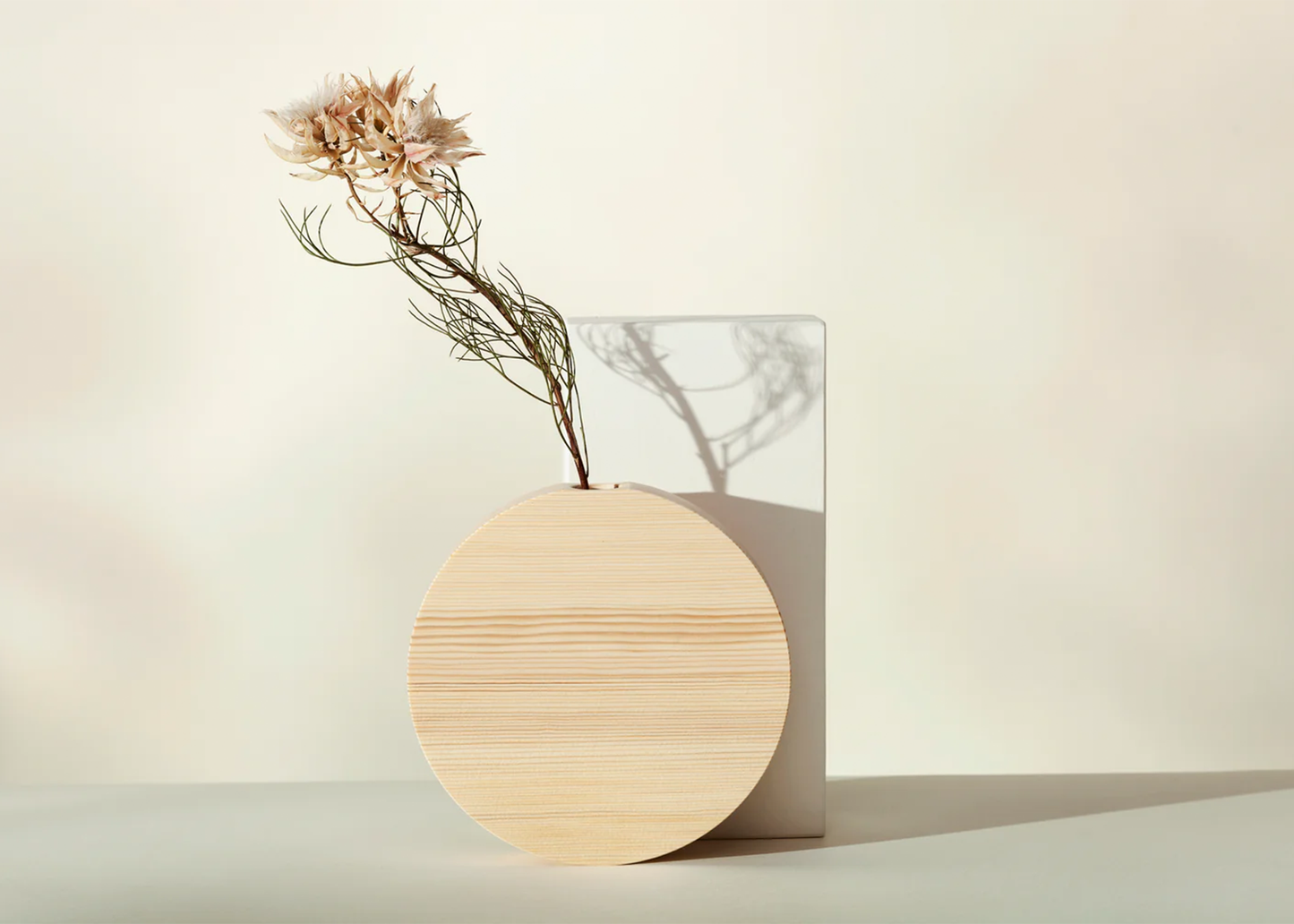 Round Pine Wall Vase