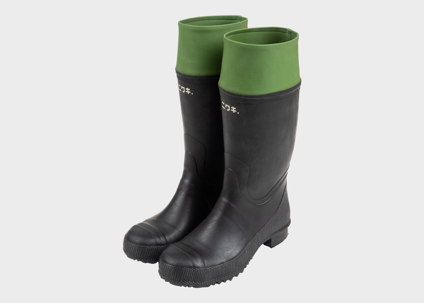 Japanese Niwaki Rubber Boots with green seal.
