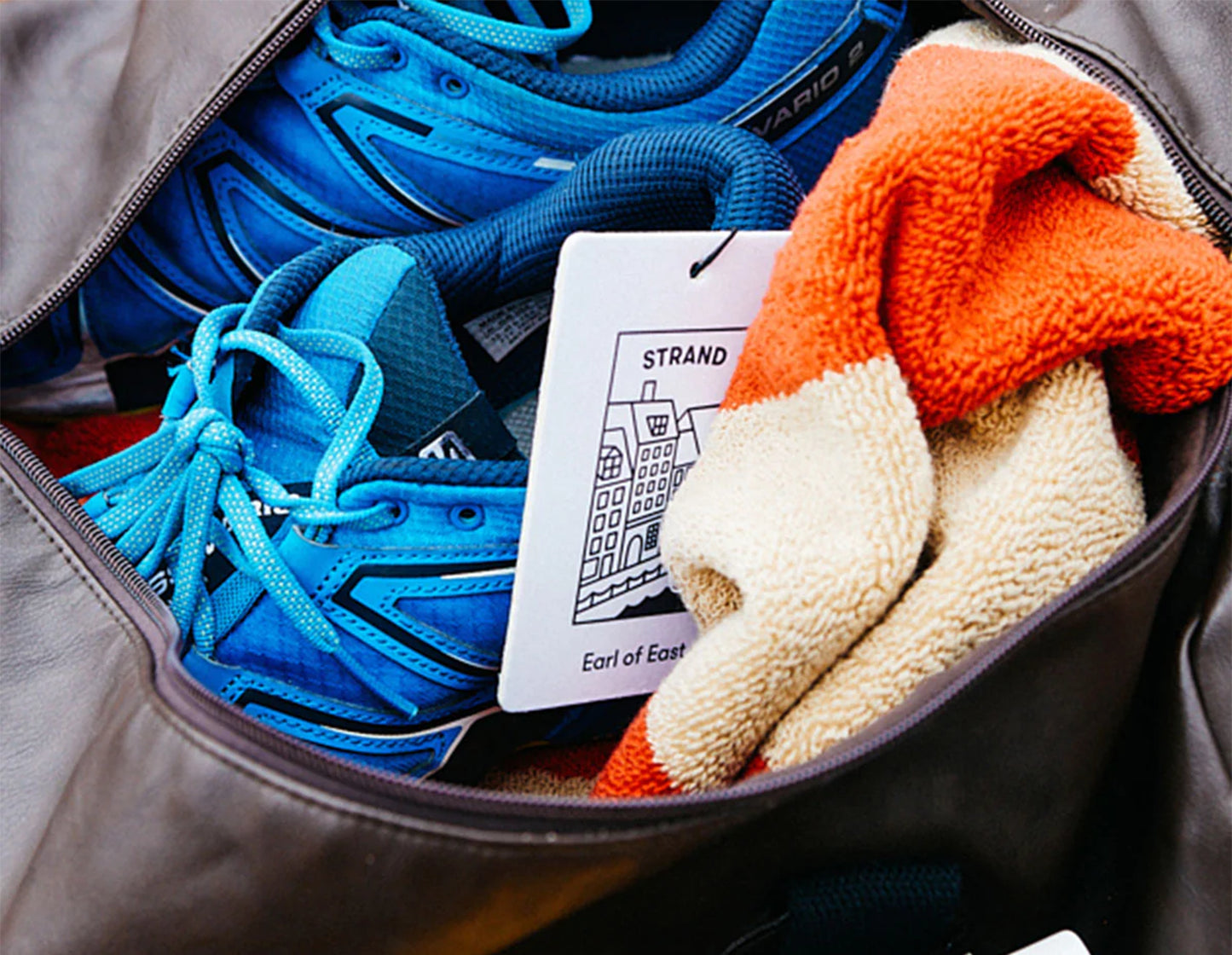 Strand air freshener by Earl of East inside of a gym bag.