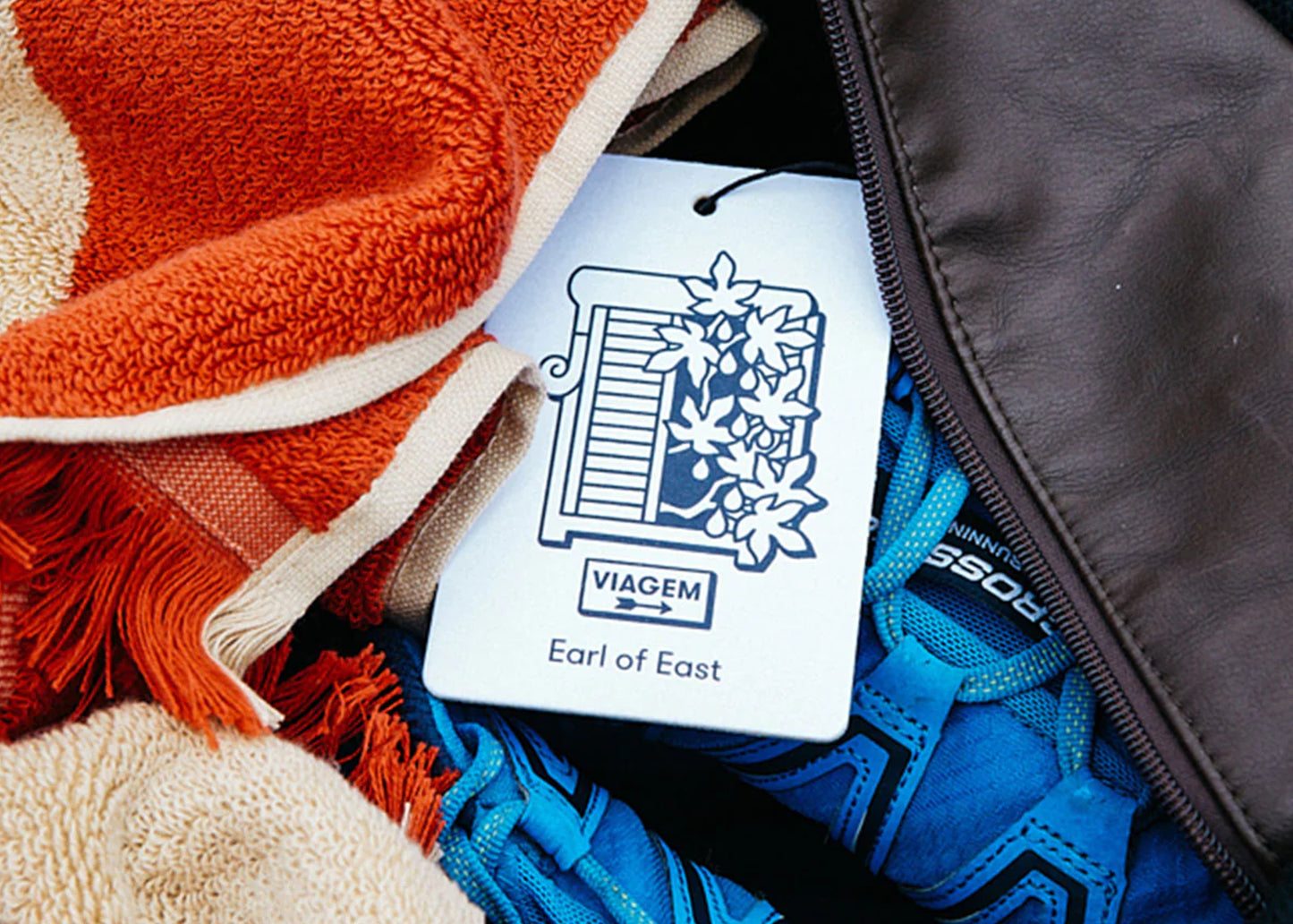 Viagem Air Freshener by Earl of East inside of a gym bag.