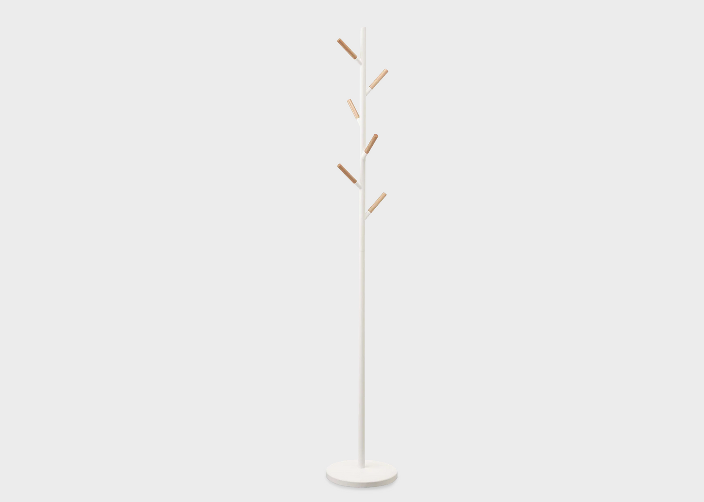 Wood Branch Steel Coat Rack in White by Yamazaki