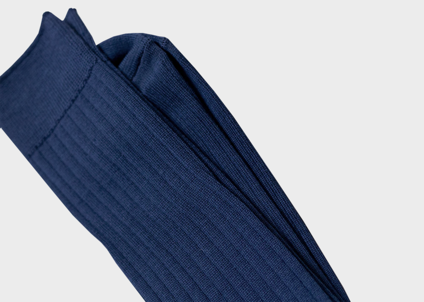 Navy Ribbed Cotton Socks