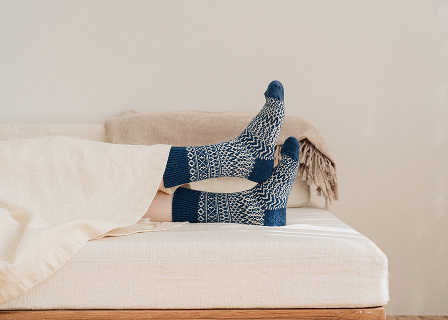 
                  
                    Wool Jacquard Socks - Seagull Blue
                  
                