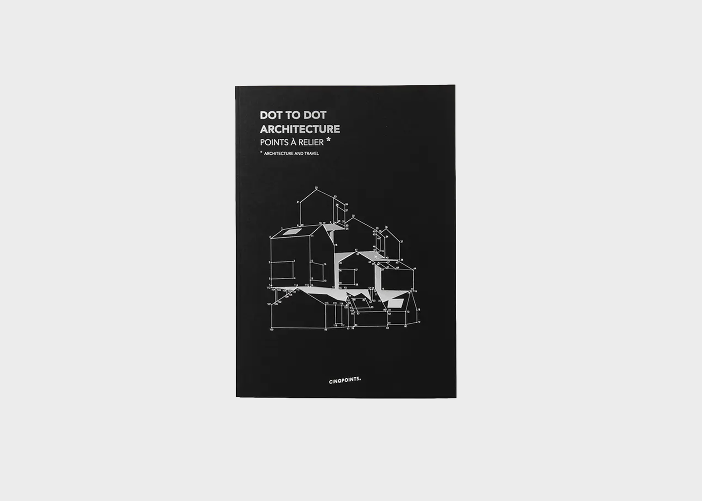 
                  
                    A black architectural art print titled 'DOT TO DOT ARCHITECTURE POINTS' featuring a white line drawing of a house, centered on a light gray background.
                  
                