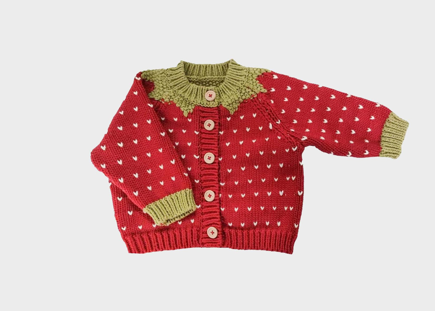 
                  
                    Cotton Strawberry Cardigan, 0-6 mos
                  
                