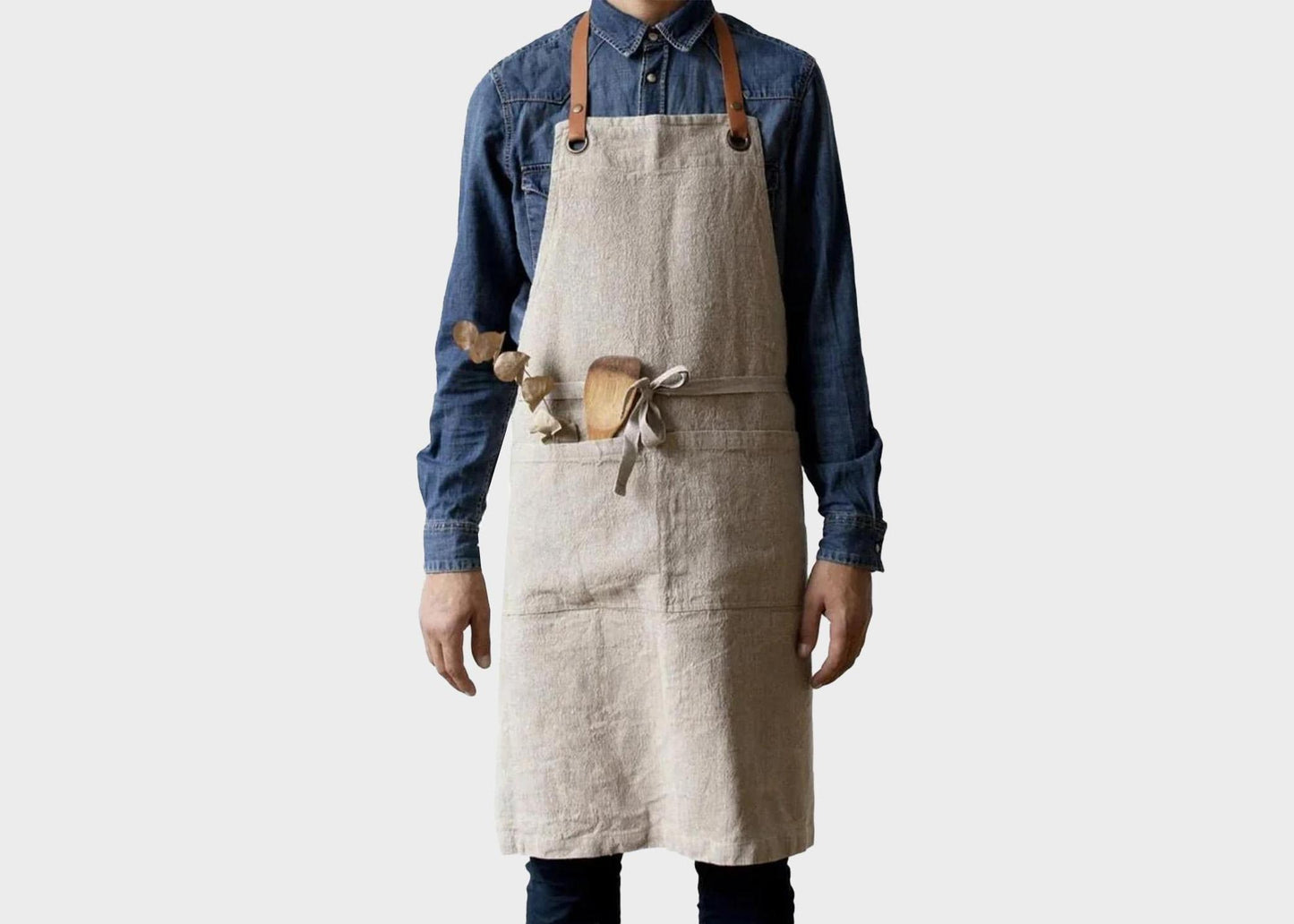 
                  
                    Natural Linen Lux Apron
                  
                