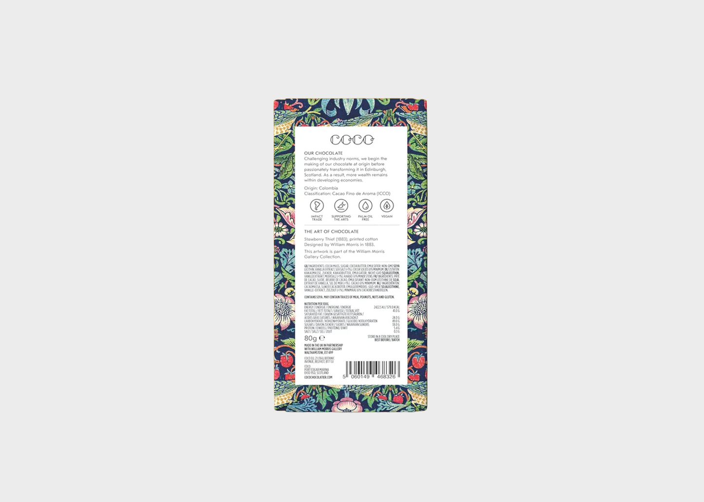 
                  
                    Coco X William Morris - Sea Salt Dark Chocolate Bar
                  
                