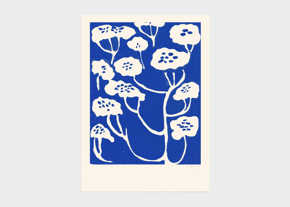 Blue Flower Print