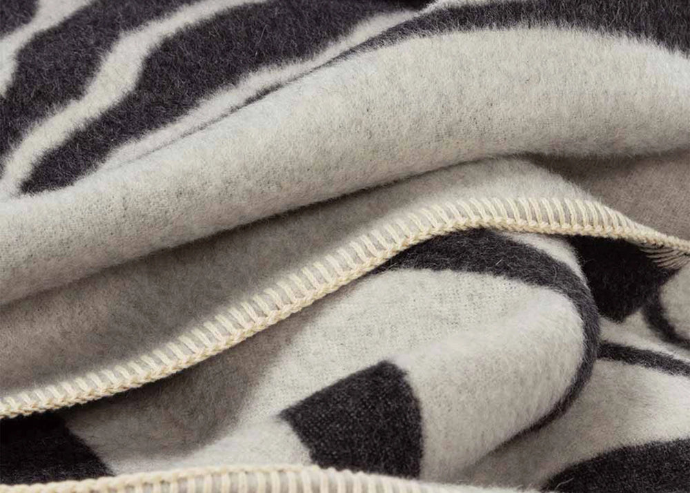 
                  
                    A close up of the Dopamine Reversible Throw by Blacksaw as sold by Woodland Mod
                  
                