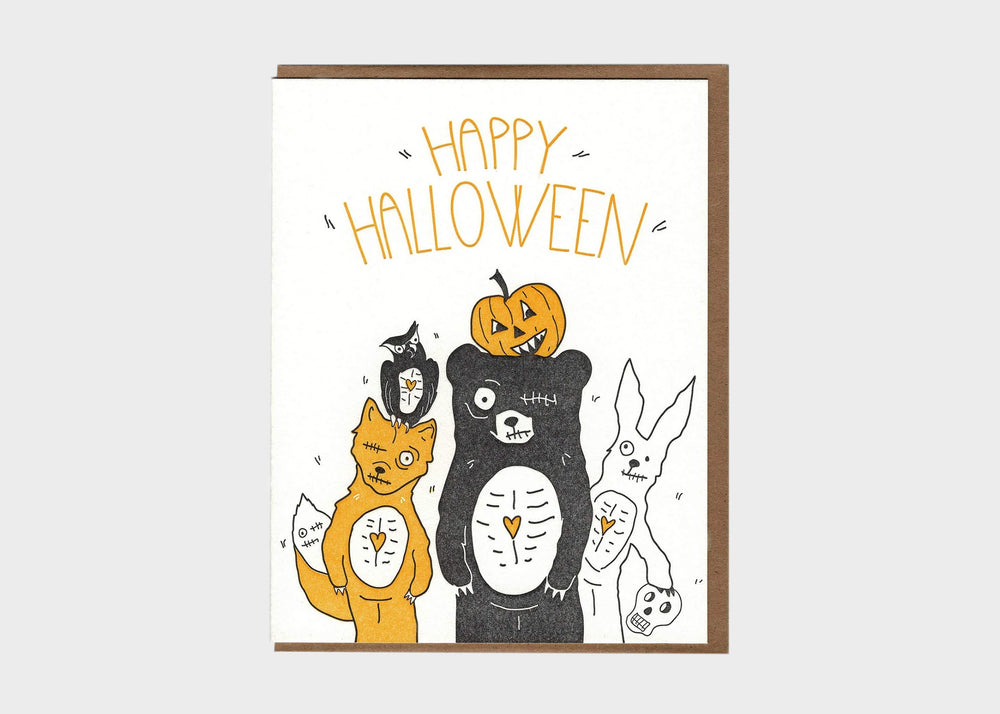Happy Halloween Zombies card by Blackbird Letterpress