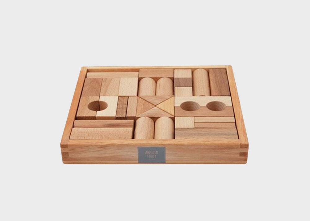 Blocks in Tray Natural Set by Wooden Story