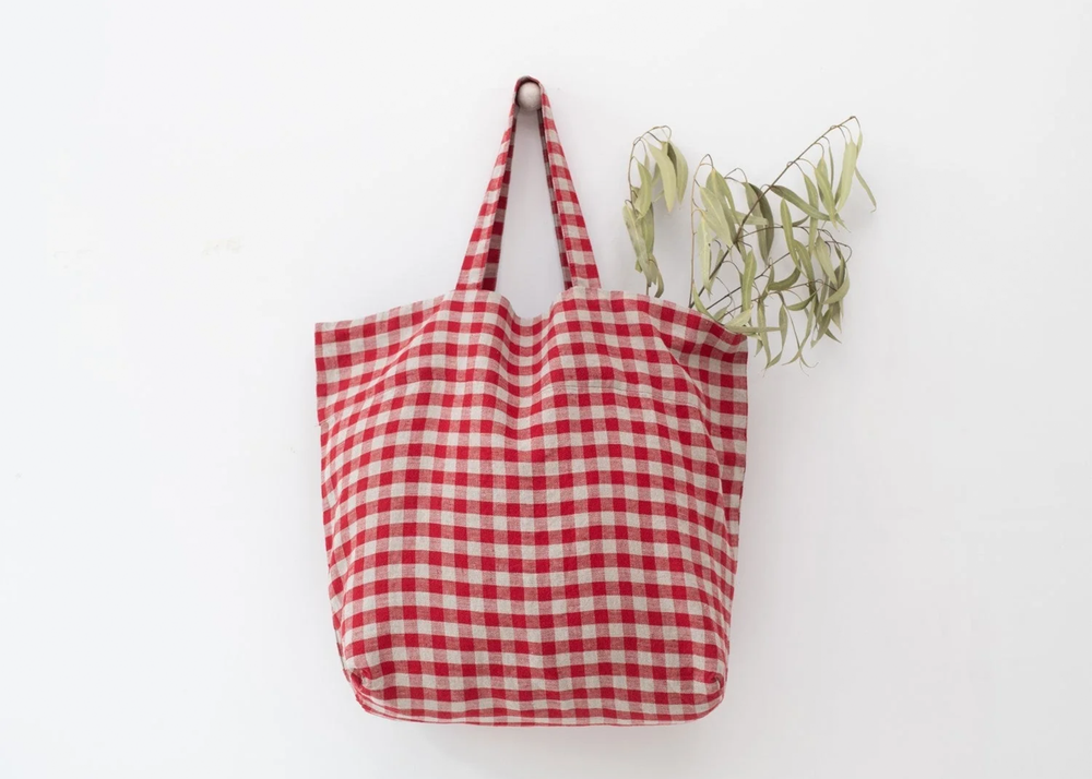 
                  
                    Red Gingham Linen Big Bag
                  
                