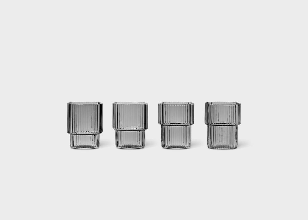 
                  
                    Small Grey Ripple Glasses by Ferm Living
                  
                