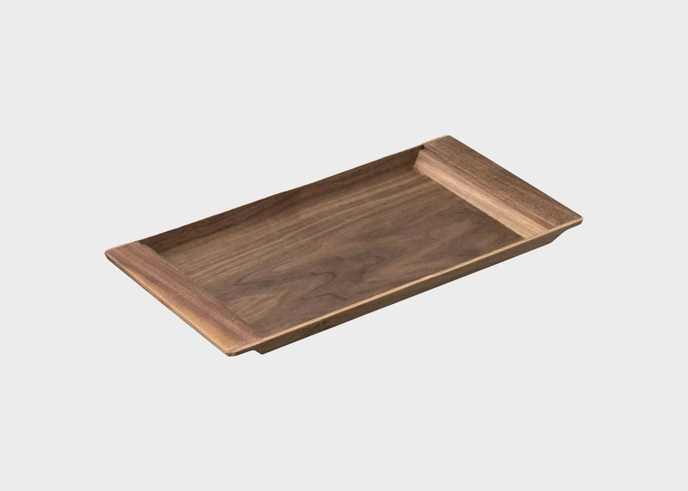Brown wooden Sepia non slip tray by Kinto sold at Woodland Mod