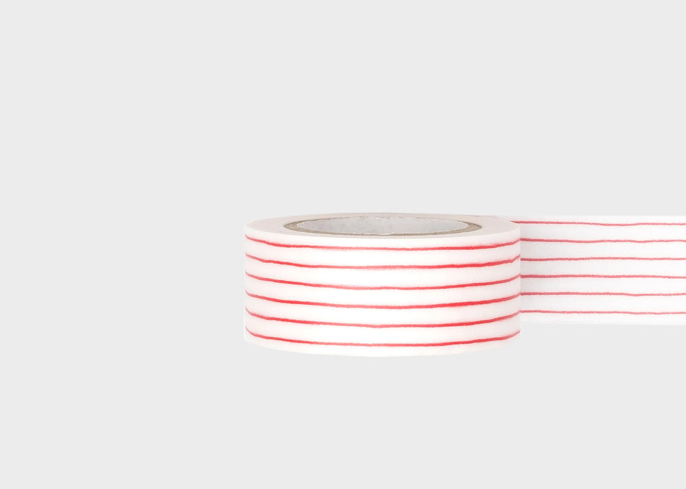 Washi Tape 6 Pack - Red Stripes