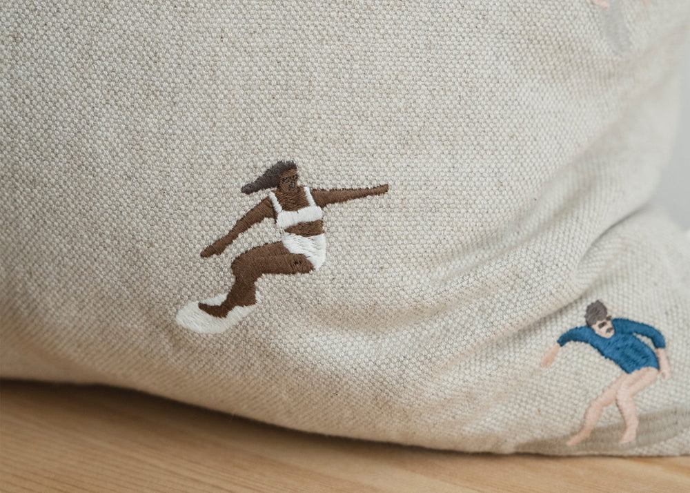 
                  
                    Surfers Embroidered Cushion Cover by Fine Little Day
                  
                