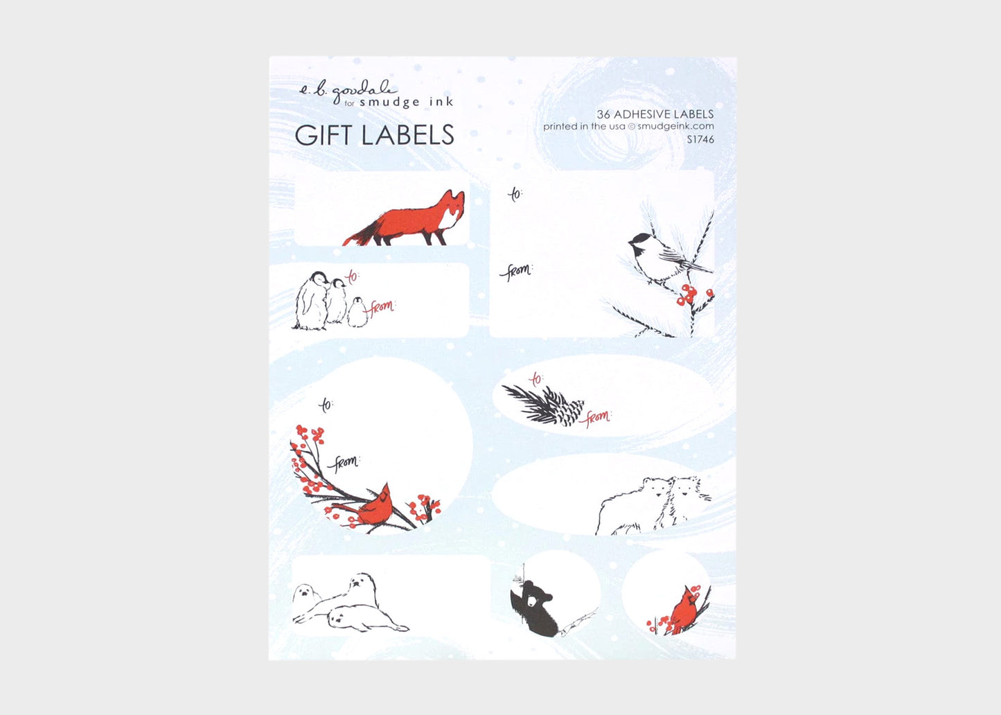 Gift Labels - Winter Animals by Smudge Ink