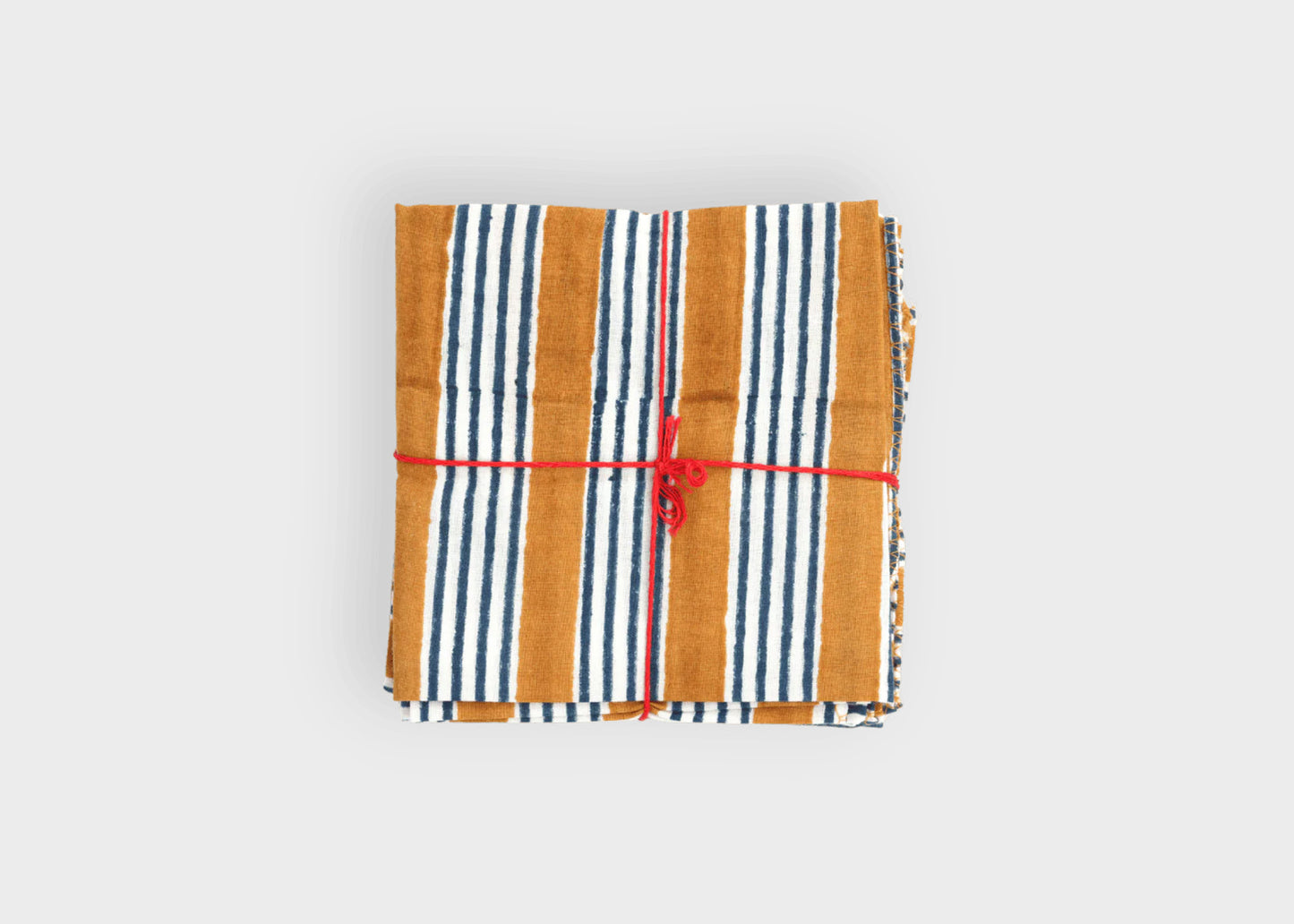 
                  
                    Alice Sunflower napkin Striped fabric with a red string on a light gray background
                  
                