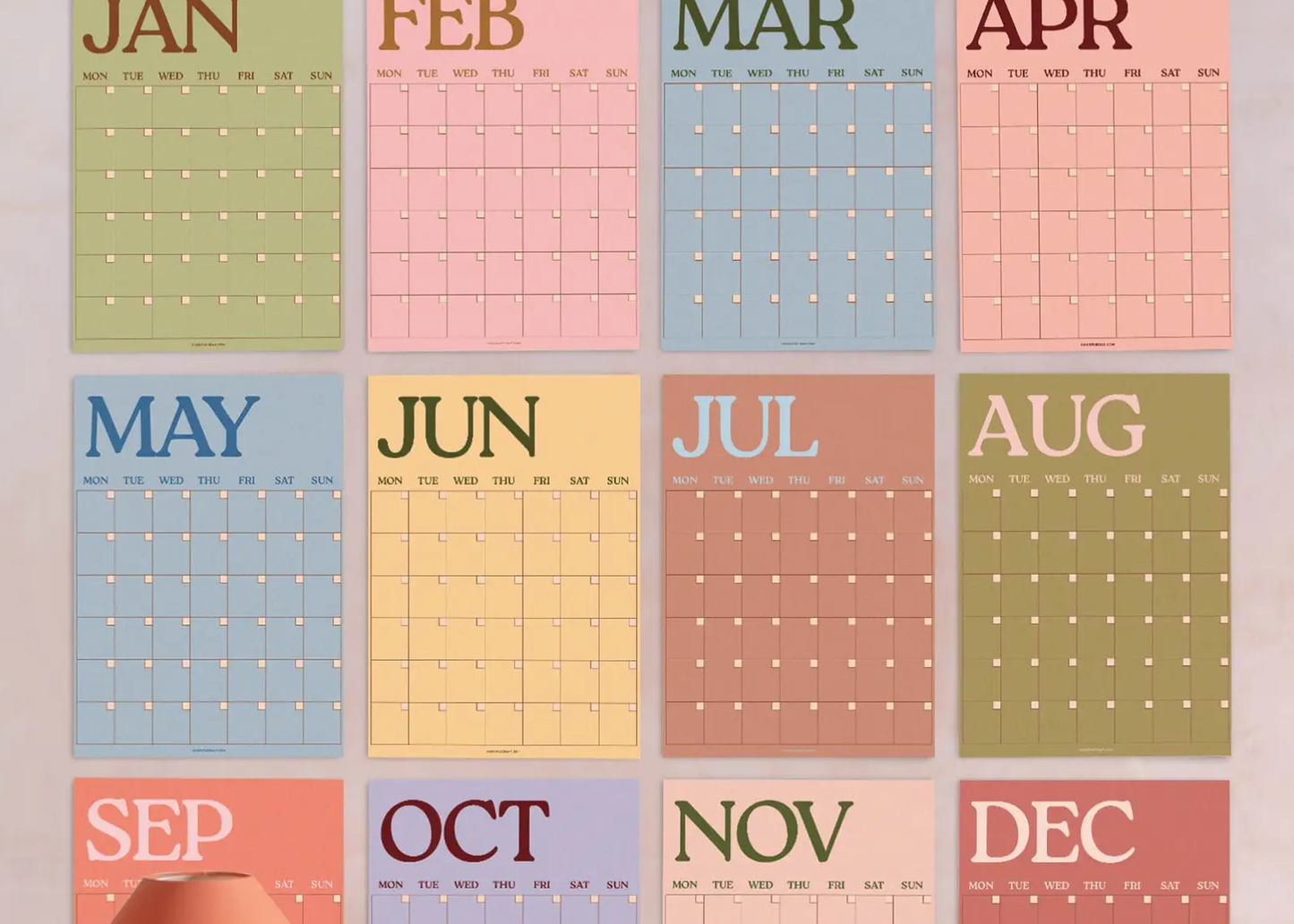 
                  
                    Monthly Undated Wall Planner
                  
                