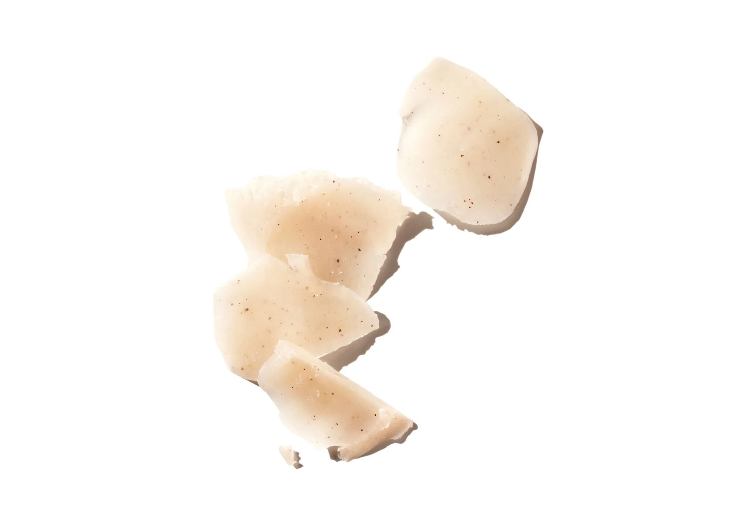 
                  
                    Three pieces of soap on a white background
                  
                