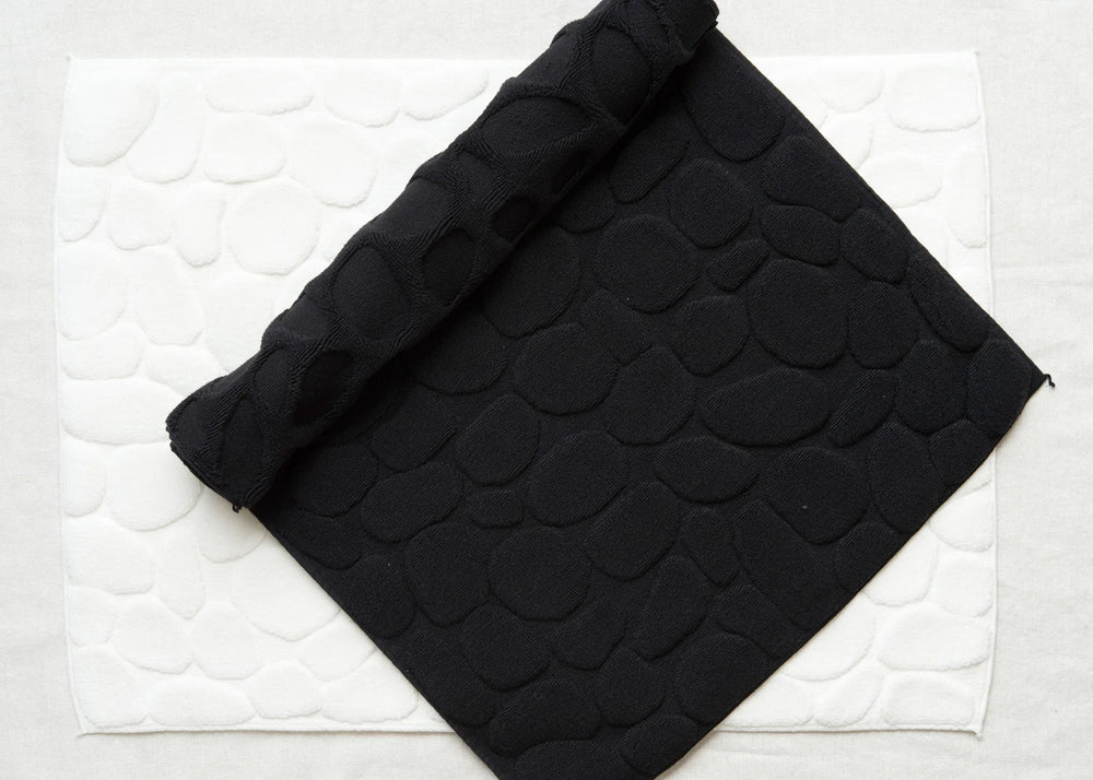 Pebble Bath Mat Black by Morihata