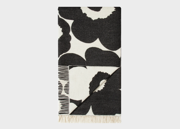 【未使用】Unikko Jacquard Huopa ブランケット150×220 Unikko Huopa Blanket Black – Woodland Mod