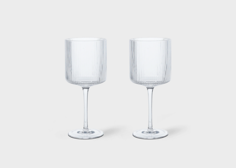 Ripple Red Wine Glasses - Clear