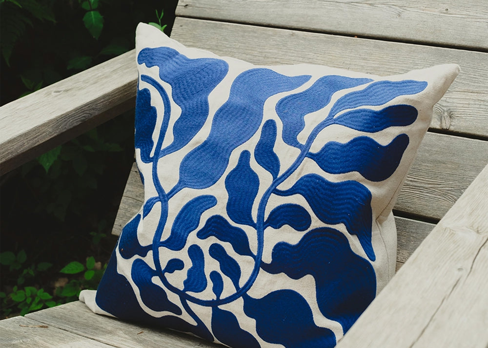 Leaves Blue Cushion Cover Fine Little Day
