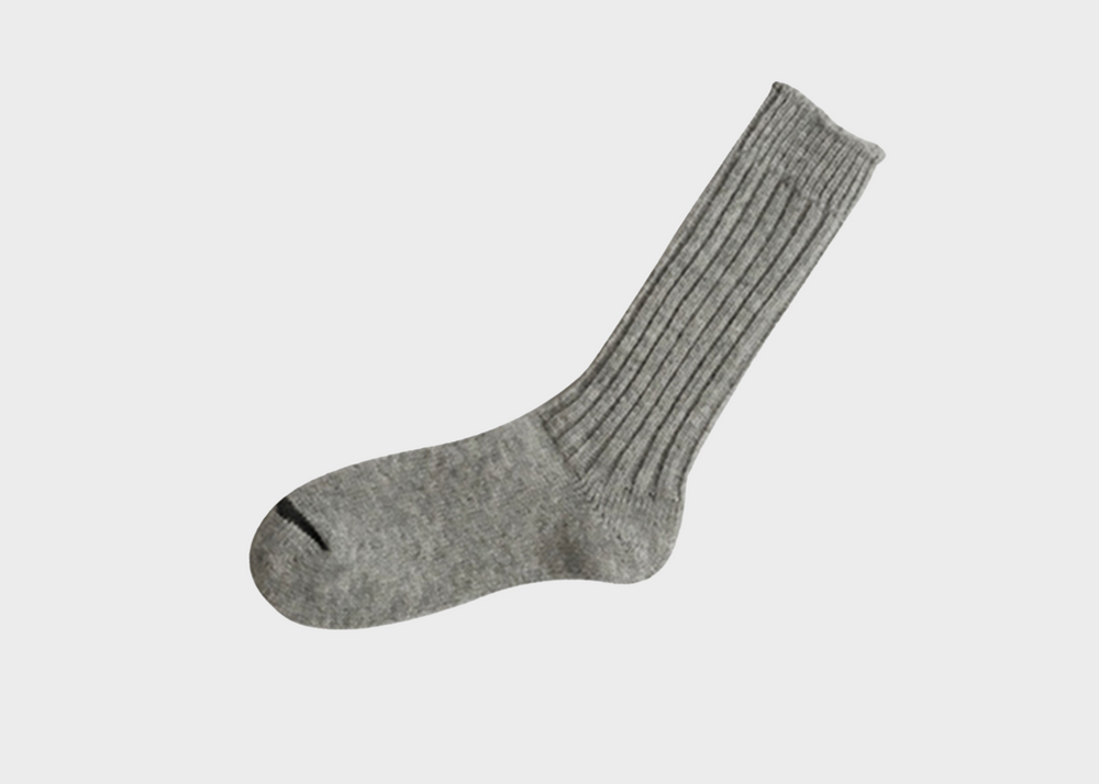 Wool Ribbed Socks Light Grey