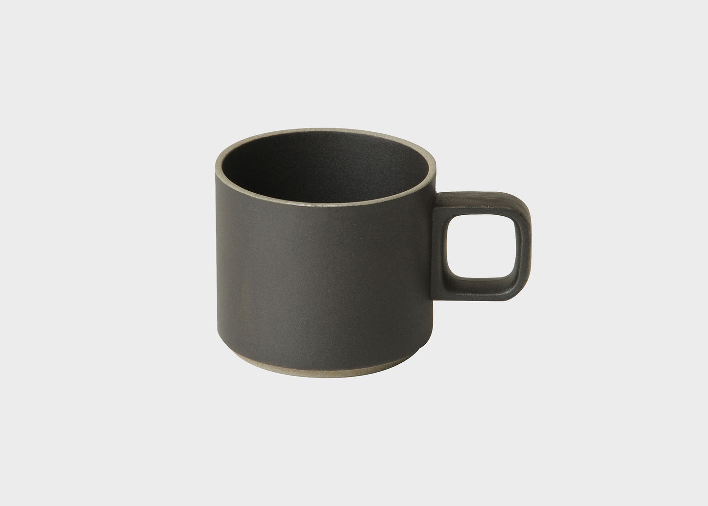 black hasami mug on a light gray background