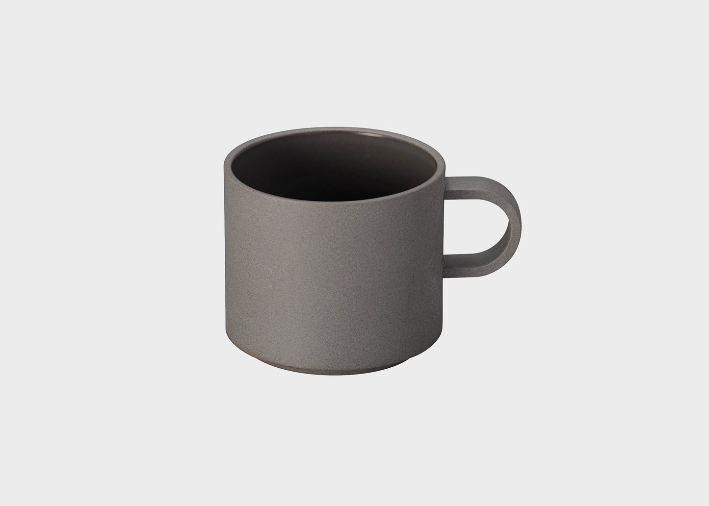 Gray mug on a white background