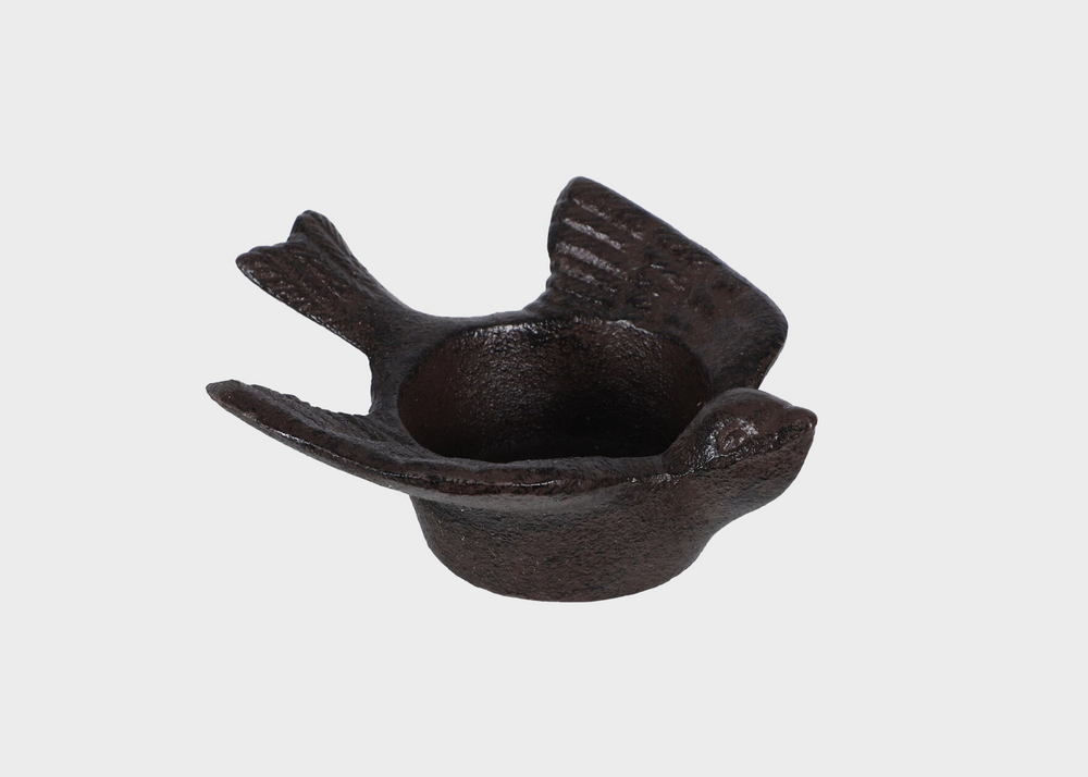 Gohobi Cast Iron Sitting Bird Candle Holder