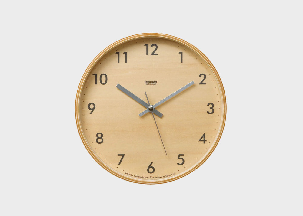 Plywood Clock Small Grey