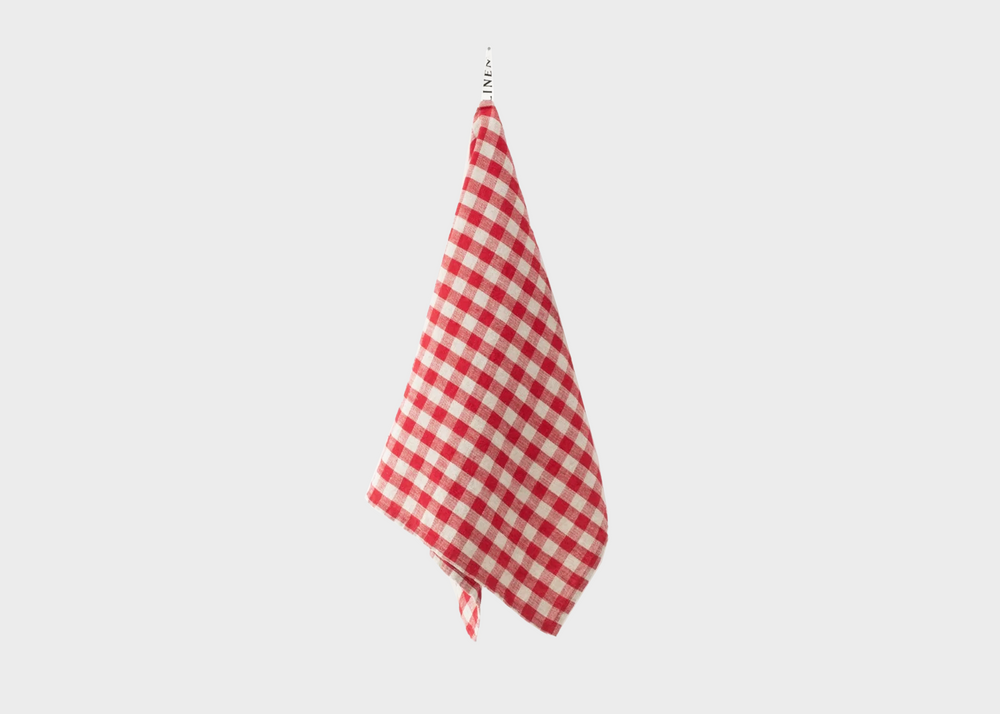 Linen Kitchen Towel - Red Gingham