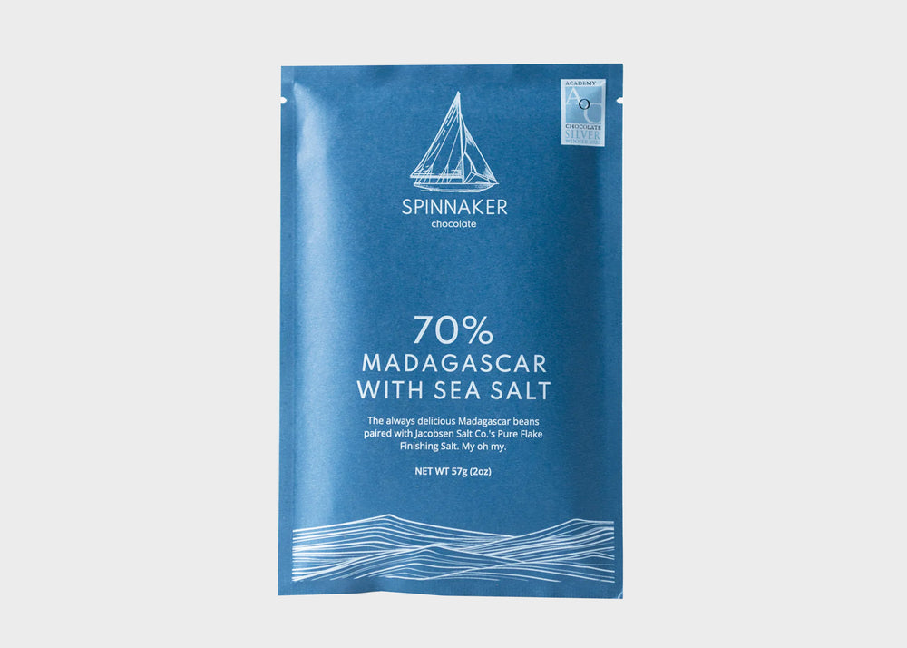 Spinnaker Chocolate 70 percent madagascar with sea salt bag