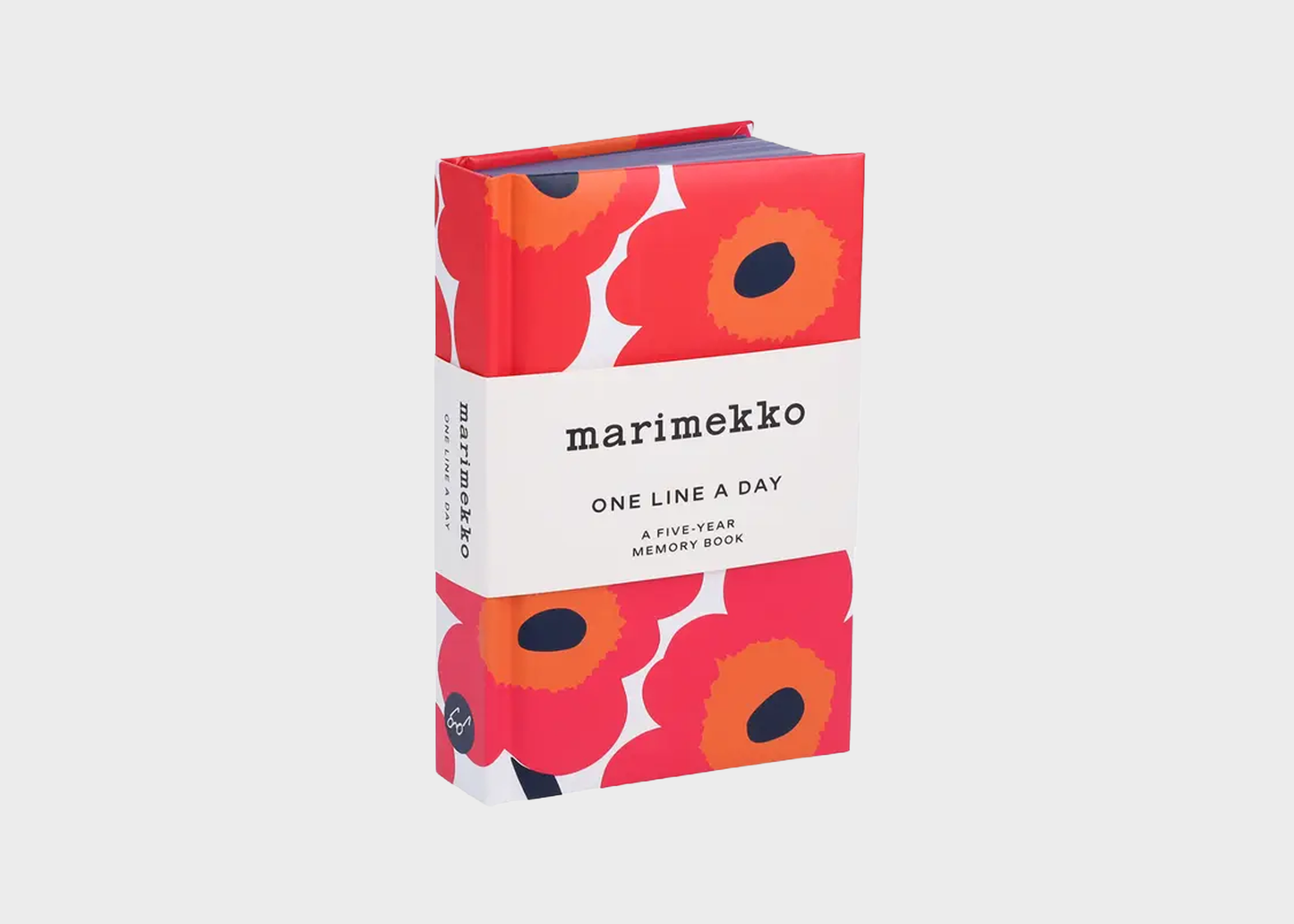 Marimekko notebook with floral design on a white background