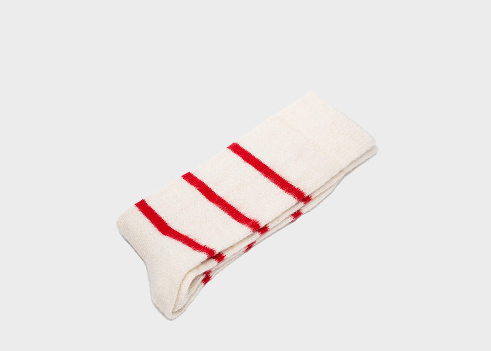 
                  
                    Mohair Wool Border Sock - Tower White Medium
                  
                