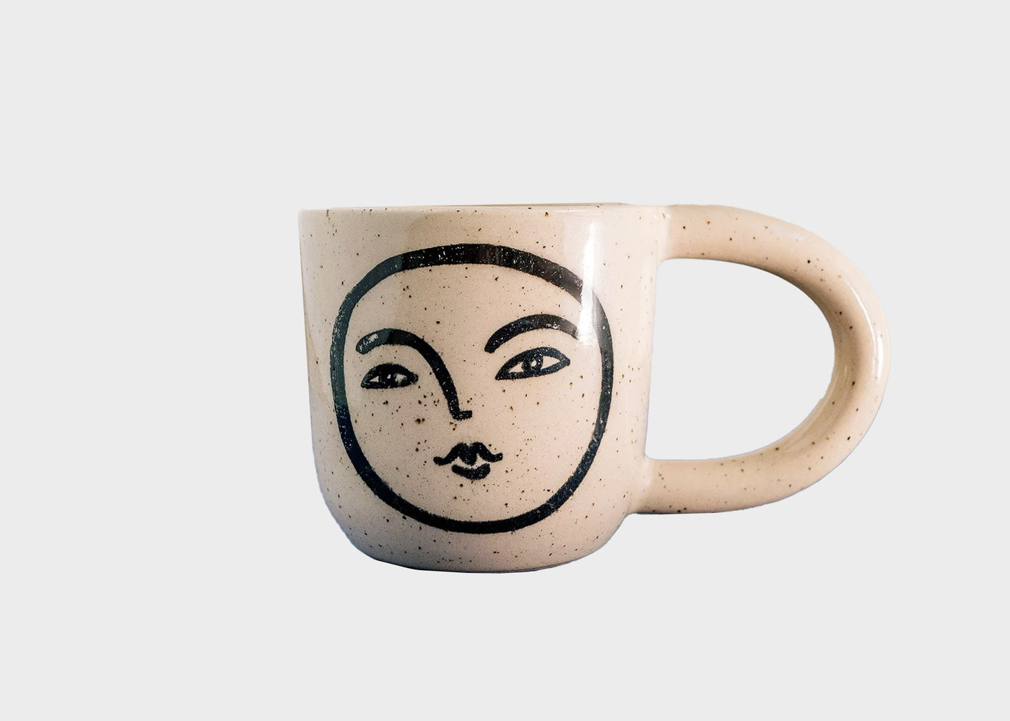 Black Outline Moon Mug with Handle in August Co