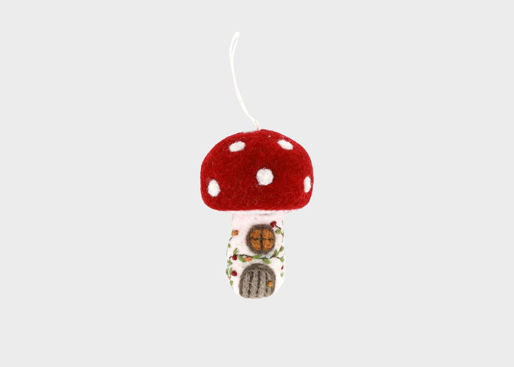 Mushroom House Ornament