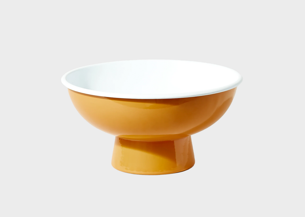 Enamel Fruit Bowl - Mustard