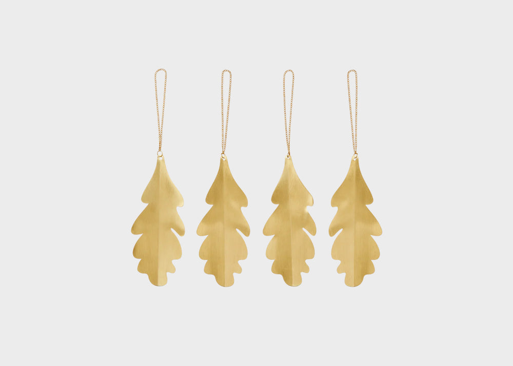 Oak Leaf Brass Ornaments