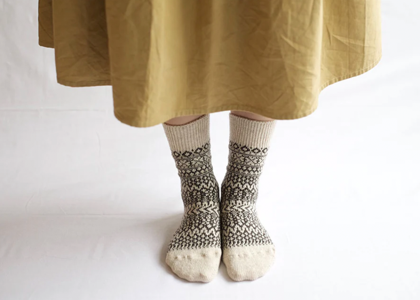 
                  
                    Wool Jacquard Socks - Oatmeal
                  
                