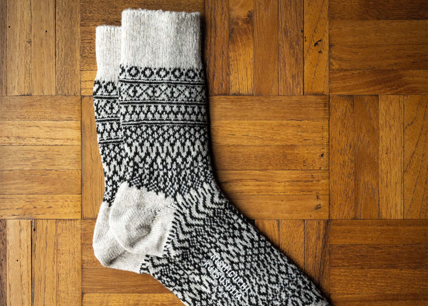 
                  
                    Wool Jacquard Socks - Oatmeal
                  
                