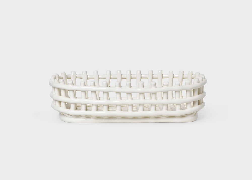 
                  
                    Oval Ceramic Basket Off-White by Ferm Living
                  
                