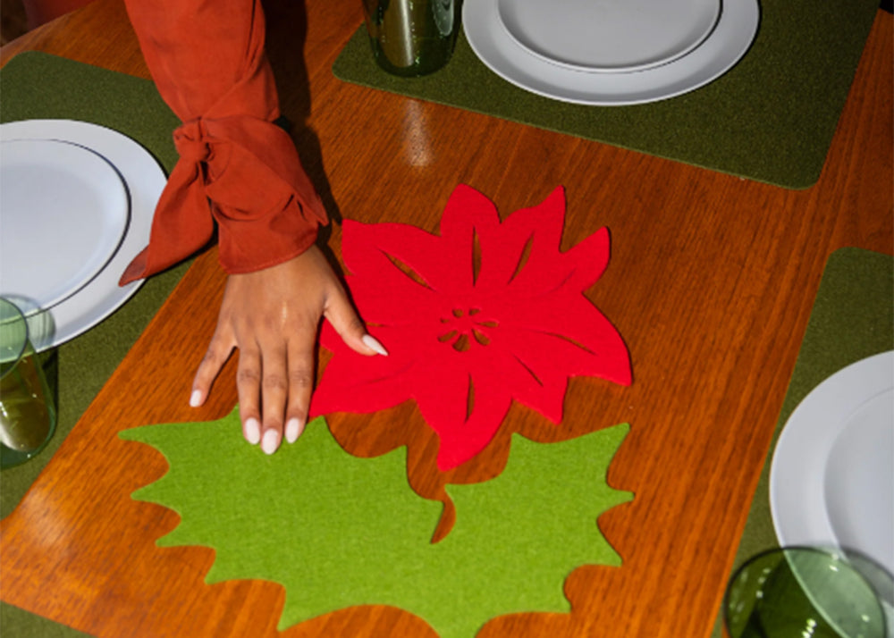 
                  
                    Merino Wool Felt – 10″ Poinsettia Trivet
                  
                